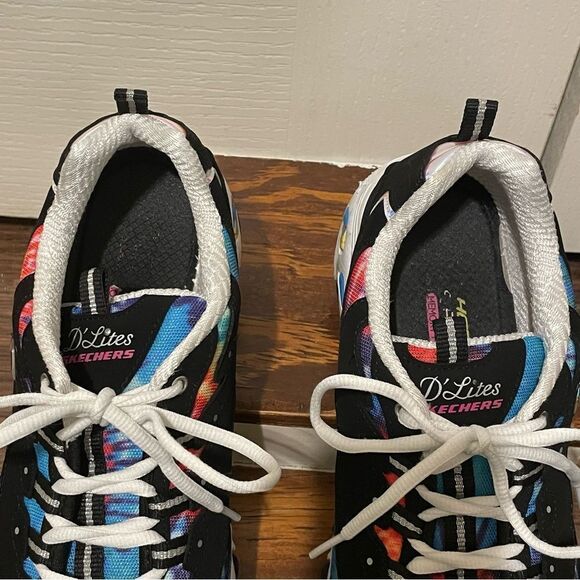 Skechers Womens D’lites Summer Fiesta Black White Multi Size 11 - Picture 8 of 11